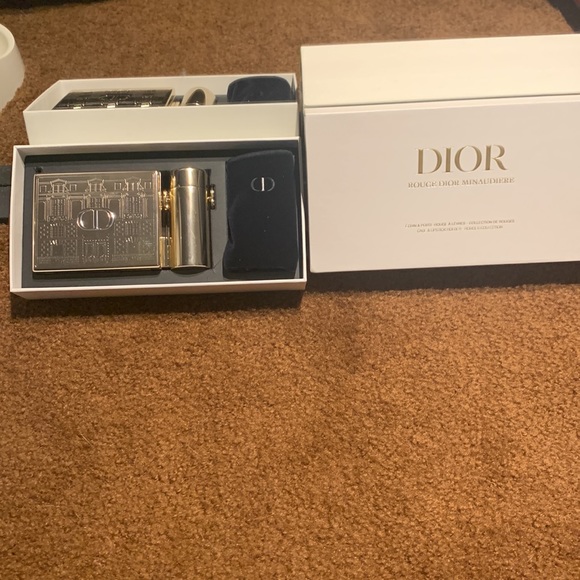 Dior rouge minaudiere gold mini lipstick case and holder with chain brand new LE - Picture 3 of 3